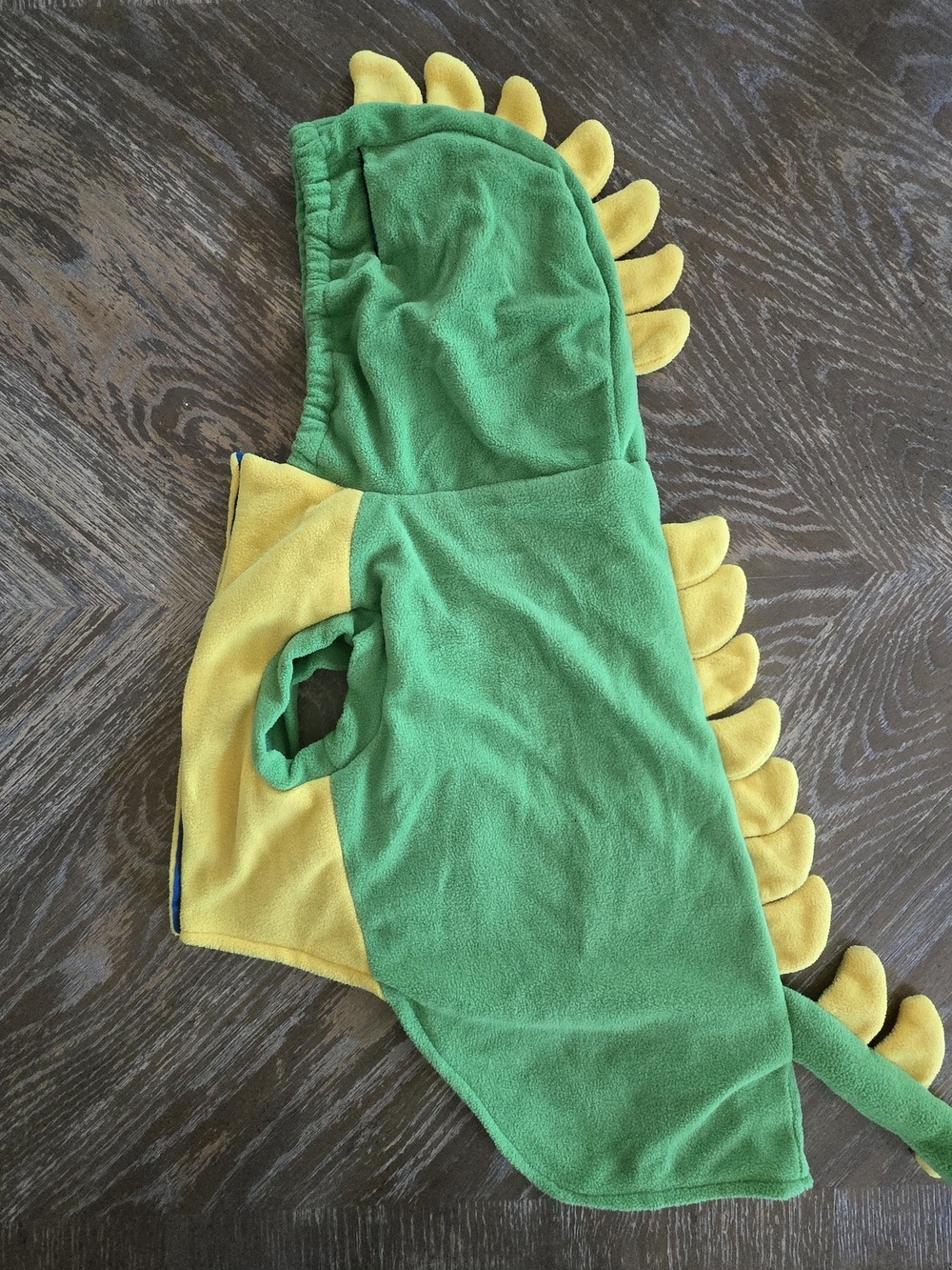 Fladorepet Dinosaur Dog Costume 6XL Green Yellow Fleece Large Dog Halloween